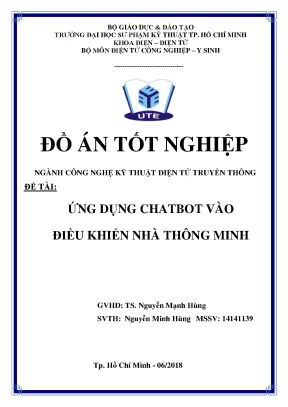 Đồ án tốt nghiệp kỹ thuật điện tử truyền thông ứng dụng chatbot và điều khiển nhà thông minh