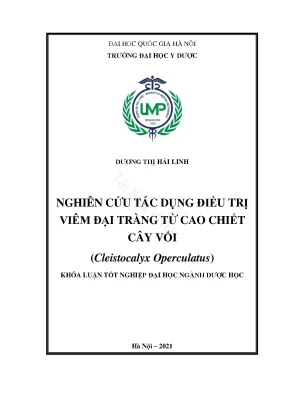 Khóa luận tốt nghiệp nghiên cứu tác dụng điều trị viêm đại tràng từ cao chiết cây vối cleistocalyx operculatus