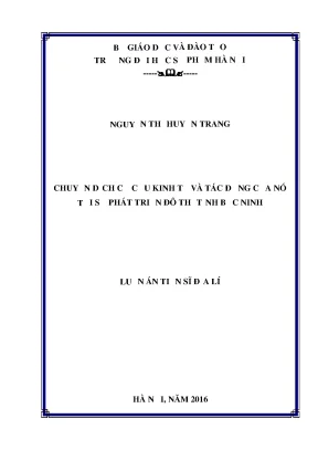 1602 chuyển dịch cơ cấu kinh tế và tác động của nó tới sự phát triển đô thị tỉnh bắc ninh luận văn tốt nghiệp