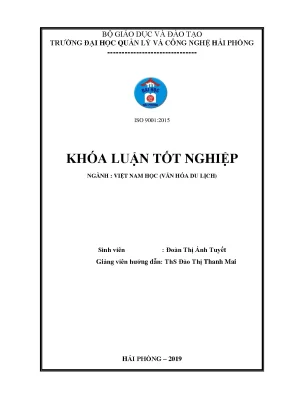 Khoá luận tốt nghiệp tiềm năng phát triển du lịch văn hóa tại khu du lịch đặng thùy trâm quảng ngãi