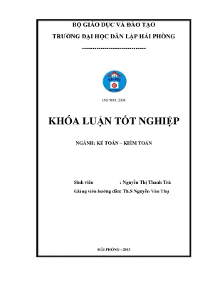 Khóa luận tốt nghiệp kế toán kiểm toán hoàn thiện tổ chức công tác kế toán doanh thu chi phí và xác định kết quả kinh doanh tại công ty cổ phần thủy sản đại yên