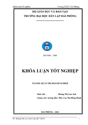 Khoá luận tốt nghiệp một số biện pháp nâng cao hiệu qua sử dụng vốn lưu động tại công ty cổ phần thương mại phú thành hải phòng
