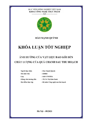 Khóa luận tốt nghiệp ảnh hưởng của vật liệu bao gói đến chất lượng của quả chanh sau thu hoạch 2
