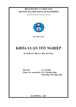 Khoá luận tốt nghiệp khảo sát hiệu quả xử lý nước thải dệt nhuộm bằng vật liệu nano titan dioxit tẩm trên sợi thủy tinh