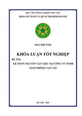 Kế toán nguyên vật liệu tại công ty tnhh giao thông vận tải khóa luận tốt nghiệp
