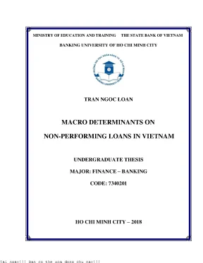 Macro determinants on non performing loans of commercial banks in vietnam khóa luận tốt nghiệp đại học