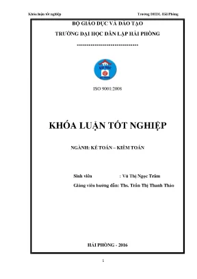 Khoá luận tốt nghiệp hoàn thiện công tác kế toán doanh thu chi phí và xác định kết quả kinh doanh tại công ty tnhh đầu tư thương mại và xuất nhập khẩu