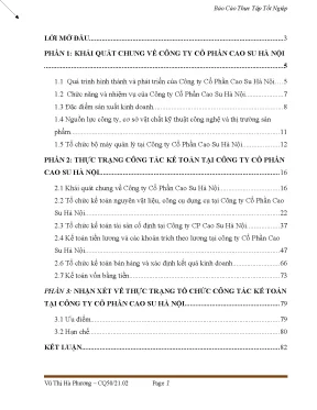 Báo cáo thực tập tốt nghiệp lần 1 tại công ty cổ phần cao su hà nội