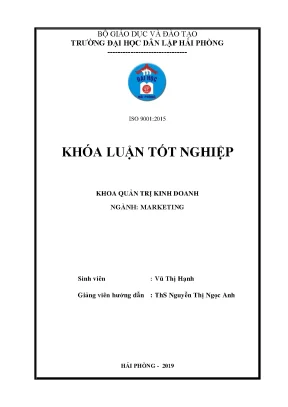 Khoá luận tốt nghiệp giải pháp thúc đẩy thị trường tiêu thụ sản phẩm tại công ty cổ phần đầu tư xây dựng thương mại huy vũ