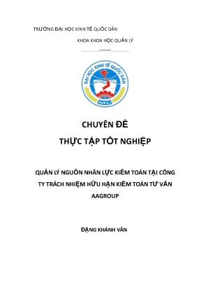Chuyên đề tốt nghiệp quản lý nguồn nh n lực kiểm toán tại công ty trách nhiệm hữu hạn kiểm toán tư vấn aagroup