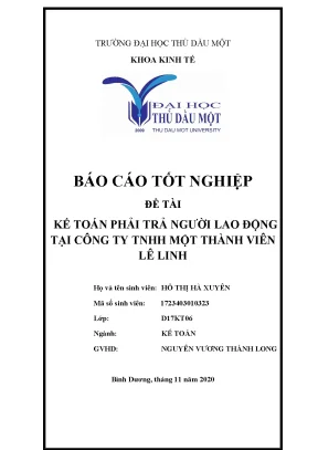 Báo cáo tốt nghiệp kế toán phải trả cho người lao động tại công ty tnhh mtv lê linh