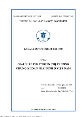 Giải pháp phát triển thị trường chứng khoán phái sinh ở việt nam khóa luận tốt nghiệp đại học