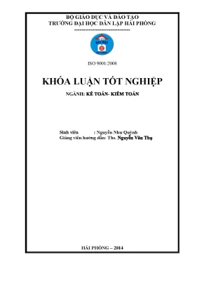 Khoá luận tốt nghiệp hoàn thiện công tác kế toán doanh thu chi phí và xác định kết quả kinh doanh tại công ty tnhh mtv quản lý và kinh doanh nhà hải phòng