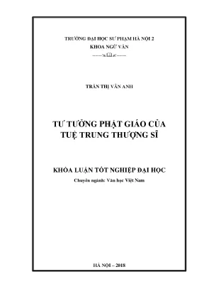 Khóa luận tốt nghiệp tư tưởng phật giáo của tuệ trung thượng sĩ