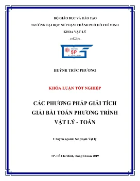 Khóa luận tốt nghiệp các phương pháp giải tích giải bài toán phương trình vật lý toán