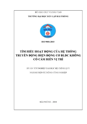 Khoá luận tốt nghiệp tìm hiểu hoạt động của hệ thống truyền động điện động cơ bldc không có cảm biến vị