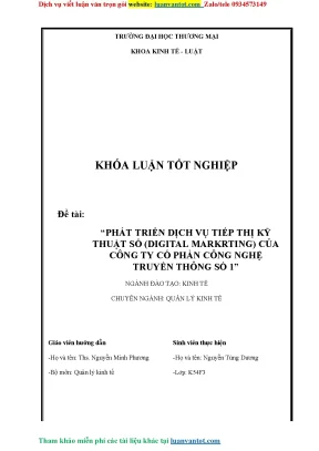 Khóa luận tốt nghiệp phát triển dịch vụ tiếp thị kỹ thuật số digital markrting của công ty cố phần công nghệ truyền thông số 1