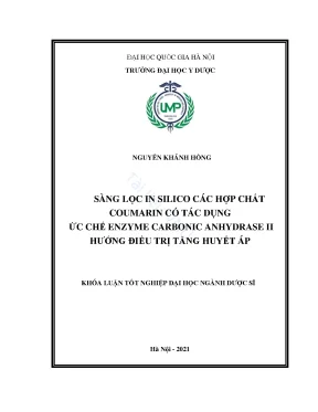 Khóa luận tốt nghiệp sàng lọc in silico các hợp chất coumarin có tác dụng ức chế enzyme carbonic anhydrase ii hướng điều trị tăng huyết áp