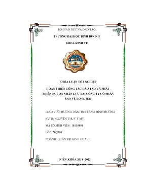 Hoàn thiện công tác đào tạo và phát triển nguồn nhân lực tại công ty cổ phần bảo vệ long hải khóa luận tốt nghiệp