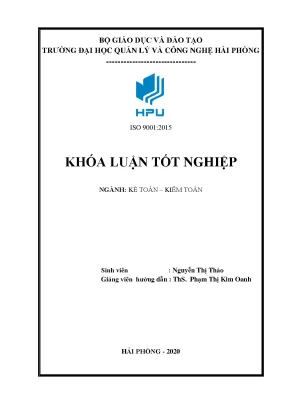 Khóa luận tốt nghiệp hoàn thiện công tác kế toán thanh toán với người mua người bán tại công ty tnhh đồ chơi khang văn khóa luận tốt nghiệp