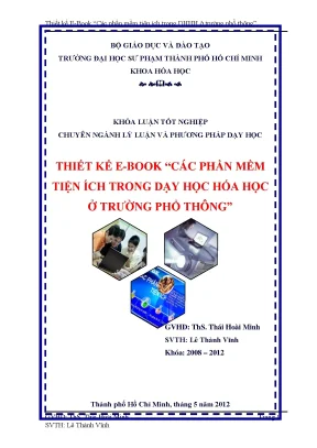 Khoá luận tốt nghiệp thiết kế e book các phần mềm tiện ích trong dạy học hóa học ở trường phổ thông