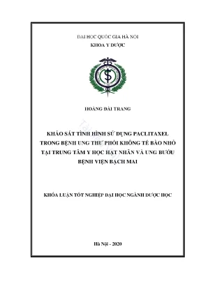 Khóa luận tốt nghiệp đại học ngành dược học khảo sát tình hình sử dụng paclitaxel trong bệnh ung thư phổi không tế bào nhỏ tại trung tâm y học hạt nhân và ung bướu bệnh viện bạch mai