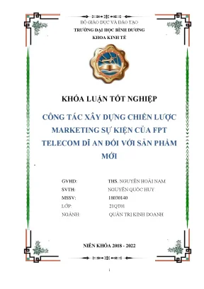 Công tác xây dựng chiến lược marketing sự kiện của fpt telecom dĩ an đối với sản phẩm mới khóa luận tốt nghiệp