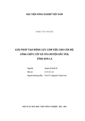 Khóa luận tốt nghiệp giải pháp tạo động lực làm việc cho cán bộ công chức cấp xã của huyện bắc yên tỉnh sơn la