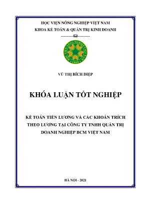 Kế toán tiền lương và các khoản trích theo lương tại công ty tnhh quản trị doanh nghiệp bcm việt nam khóa luận tốt nghiệp