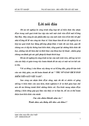 Khoá luận tốt nghiệp trụ sở giao dịch bảo hiểm tiền gửi việt nam