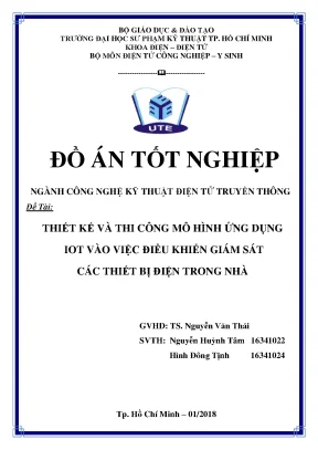 Đồ án tốt nghiệp thiết kế và thi công mô hình ứng dụng iot vào việc điều khiển giám sát các thiết bị điện trong nhà