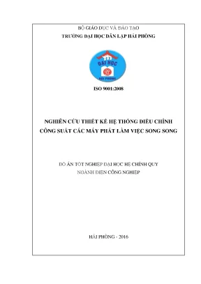 Khoá luận tốt nghiệp nghiên cứu thiết kế hệ thống điều chỉnh công suất các máy phát làm việc song song