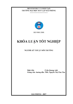 Khoá luận tốt nghiệp đánh giá sơ bộ chất lượng nước sông hệ thống trung thủy nông tiên lãng phục vụ cấp nước sinh hoạt