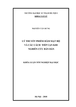 Khóa luận tốt nghiệp đại học lý thuyết hàm mật độ và các cách tiếp cận khi nghiên cứu bán dẫn