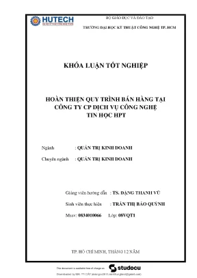 Khóa luận tốt nghiệp hoàn thiện quy trình bán hàng tại công ty cp dịch vụ công nghệ tin học hpt