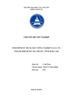 Chuyên đề tốt nghiệp tình hình sử dụng đất nông nghiệp xã ea tu thành phố buôn ma thuột tỉnh đắk lắk