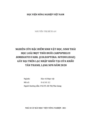 Khóa luận tốt nghiệp nghiên cứu đặc điểm sinh vật học sinh thái học loài mọt thòi đuôi carpophilus dimidiatus fabr gây hại trên lạc nhập khẩu tại cửa khẩu tân thanh lạng sơn năm 2020