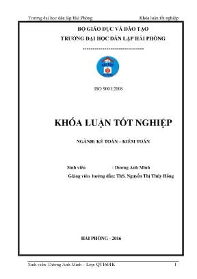 Khoá luận tốt nghiệp hoàn thiện tổ chức công tác kế toán doanh thu chi phí và xác định kết quả hoạt động kinh doanh tại công ty tnhh thƣơng mại vận tải long lâm