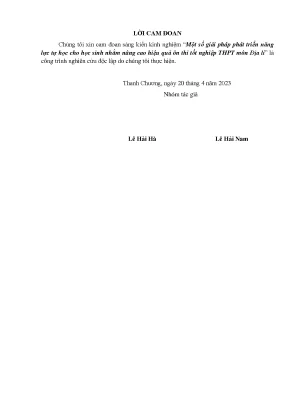 Skkn 2023 một số giải pháp phát triển năng lực tự học cho học sinh nhằm nâng cao hiệu quả ôn thi tốt nghiệp thpt môn địa lí