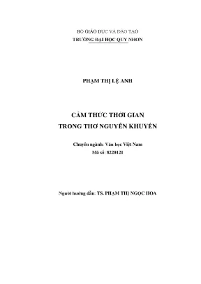 1654 cảm thức thời gian trong thơ nguyễn khuyến luận văn tốt nghiệp