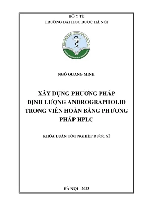 Ngô quang minh xây dựng phương pháp định lượng andrographolid trong viên hoàn bằng phương pháp hplc khóa luận tốt nghiệp dược sĩ