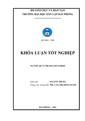 Khoá luận tốt nghiệp một số biện pháp nâng cao hiệu quả sản xuất kinh doanh tại công ty cổ phần giao nhận vận tải con ong chi nhánh hải phòng