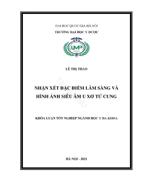 Khóa luận tốt nghiệp nhận xét đặc điểm lâm sàng và hình ảnh siêu âm u xơ tử cung