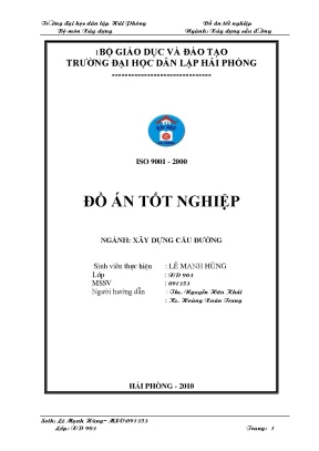 Khoá luận tốt nghiệp thiết kế tuyến đường qua hai điểm f11 t1 thuộc tỉnh thanh hoá