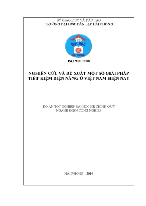 Khoá luận tốt nghiệp nghiên cứu và đề xuất một số giải pháp tiết kiệm điện năng ở việt nam hiện nay