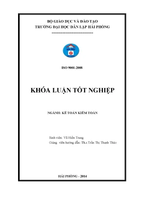 Khoá luận tốt nghiệp hoàn thiện tổ chức kế toán vốn bằng tiền tại công ty cổ phần xây lắp điện duyên hải