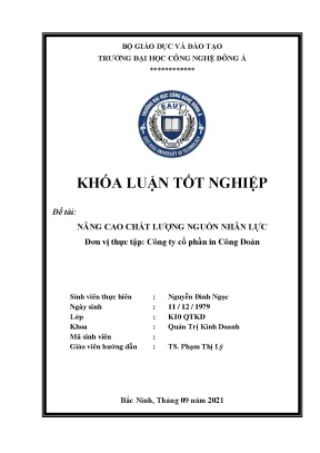 Nâng cao chất lượng nguồn nhân lực tại công ty cổ phần in công đoàn khoá luận tốt nghiệp nguyễn đình ngọc