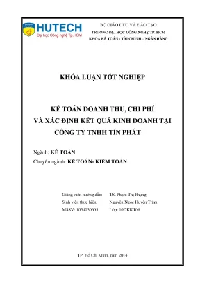 Khóa luận tốt nghiệp kế toán doanh thu chi phí và xác định kết quả kinh doanh tại công ty tnhh tín phát