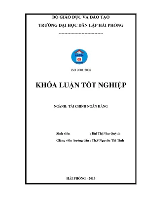 Khoá luận tốt nghiệp quản lý rủi ro tín dụng tại ngân hàng thương mại cổ phần công thương việt nam chi nhánh đồ sơn