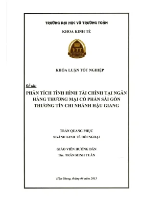 Khóa luận tốt nghiệp kinh tế đối ngoại phân tích tình hình tài chính tại ngân hàng thương mại cổ phần sài gòn thương tín chi nhánh hậu giang